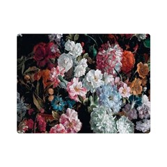 Floral Pattern, Red, Floral Print, E, Dark, Flowers Premium Plush Fleece Blanket (mini)