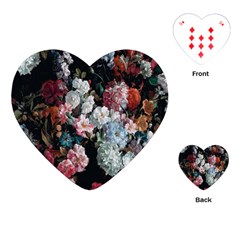 Floral Pattern, Red, Floral Print, E, Dark, Flowers Playing Cards Single Design (heart) by nateshop