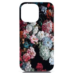 Floral Pattern, Red, Floral Print, E, Dark, Flowers Iphone 14 Pro Max Black Uv Print Case by nateshop