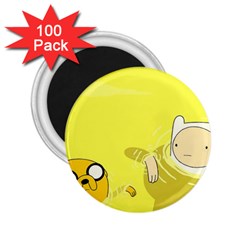 Adventure Time Jake The Dog Finn The Human Artwork Yellow 2 25  Magnets (100 Pack)  by Sarkoni