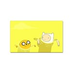 Adventure Time Jake The Dog Finn The Human Artwork Yellow Sticker (Rectangular) Front