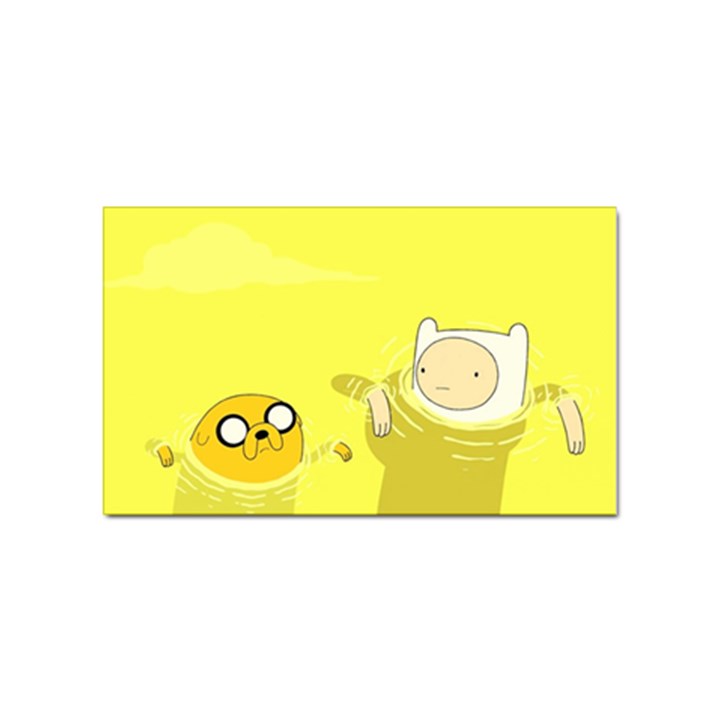 Adventure Time Jake The Dog Finn The Human Artwork Yellow Sticker (Rectangular)