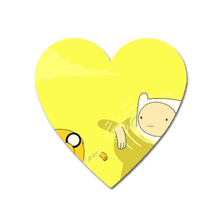 Adventure Time Jake The Dog Finn The Human Artwork Yellow Heart Magnet