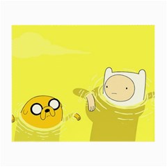 Adventure Time Jake The Dog Finn The Human Artwork Yellow Small Glasses Cloth