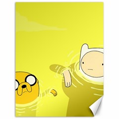 Adventure Time Jake The Dog Finn The Human Artwork Yellow Canvas 12  X 16 