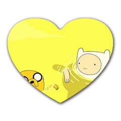 Adventure Time Jake The Dog Finn The Human Artwork Yellow Heart Mousepad