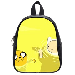 Adventure Time Jake The Dog Finn The Human Artwork Yellow School Bag (small)