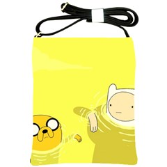 Adventure Time Jake The Dog Finn The Human Artwork Yellow Shoulder Sling Bag