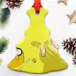 Adventure Time Jake The Dog Finn The Human Artwork Yellow Ornament (Christmas Tree)  Front