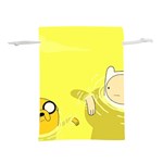 Adventure Time Jake The Dog Finn The Human Artwork Yellow Lightweight Drawstring Pouch (L) Back