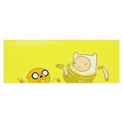 Adventure Time Jake The Dog Finn The Human Artwork Yellow Banner And Sign 8  X 3  by Sarkoni