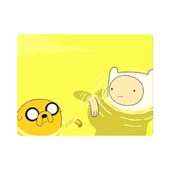 Adventure Time Jake The Dog Finn The Human Artwork Yellow Premium Plush Fleece Blanket (mini) by Sarkoni