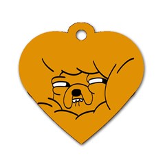 Adventure Time Jake The Dog Dog Tag Heart (two Sides) by Sarkoni