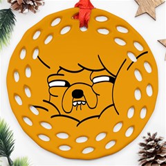 Adventure Time Jake The Dog Round Filigree Ornament (two Sides) by Sarkoni