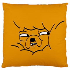 Adventure Time Jake The Dog Large Cushion Case (two Sides) by Sarkoni