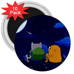 Adventure Time Jake And Finn Night 3  Magnets (10 Pack)  by Sarkoni