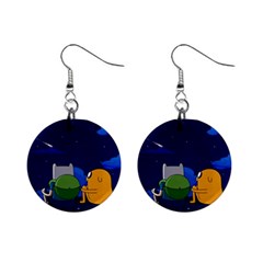 Adventure Time Jake And Finn Night Mini Button Earrings by Sarkoni