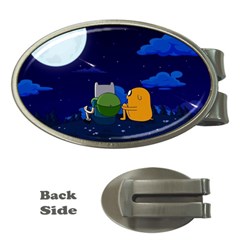 Adventure Time Jake And Finn Night Money Clips (oval)  by Sarkoni