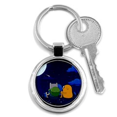 Adventure Time Jake And Finn Night Key Chain (round) by Sarkoni