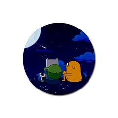 Adventure Time Jake And Finn Night Rubber Round Coaster (4 Pack)