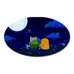 Adventure Time Jake And Finn Night Oval Magnet by Sarkoni