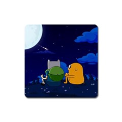 Adventure Time Jake And Finn Night Square Magnet by Sarkoni