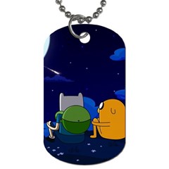 Adventure Time Jake And Finn Night Dog Tag (one Side) by Sarkoni