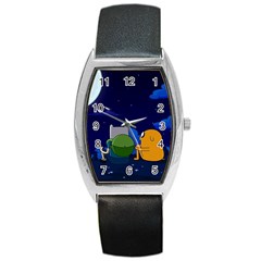 Adventure Time Jake And Finn Night Barrel Style Metal Watch by Sarkoni