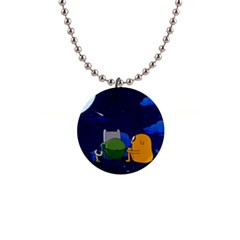 Adventure Time Jake And Finn Night 1  Button Necklace by Sarkoni