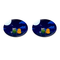 Adventure Time Jake And Finn Night Cufflinks (oval) by Sarkoni