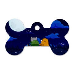 Adventure Time Jake And Finn Night Dog Tag Bone (two Sides) by Sarkoni