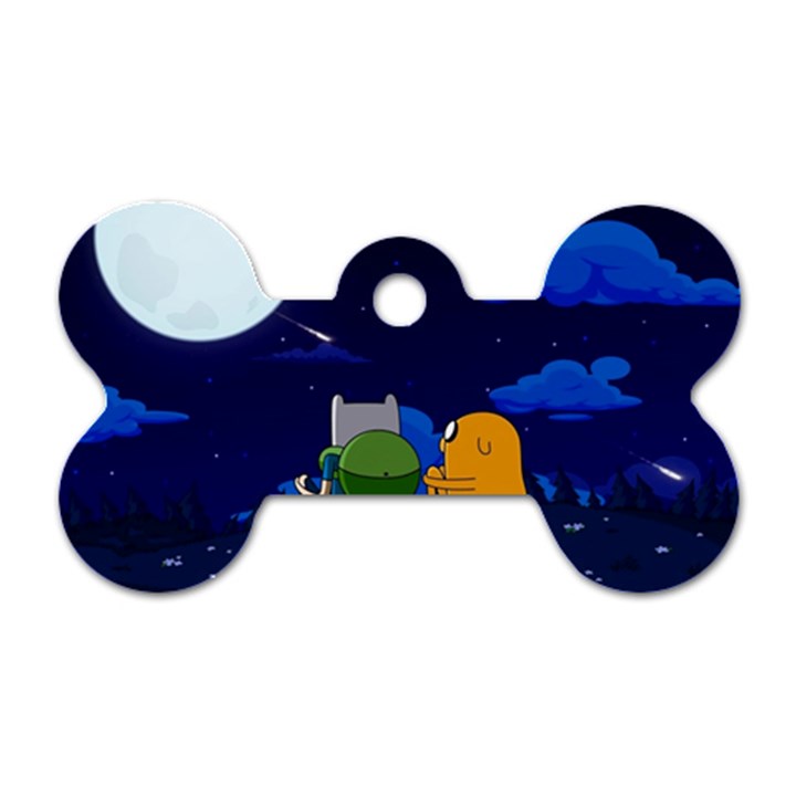 Adventure Time Jake And Finn Night Dog Tag Bone (Two Sides)