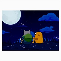 Adventure Time Jake And Finn Night Large Glasses Cloth (2 Sides) by Sarkoni