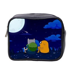 Adventure Time Jake And Finn Night Mini Toiletries Bag (two Sides) by Sarkoni