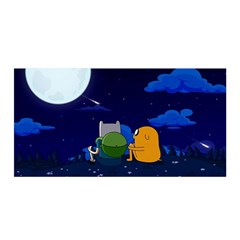 Adventure Time Jake And Finn Night Satin Wrap 35  X 70  by Sarkoni