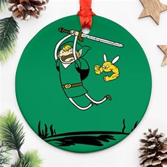 Adventure Time The Legend Of Zelda Ornament (round) by Sarkoni