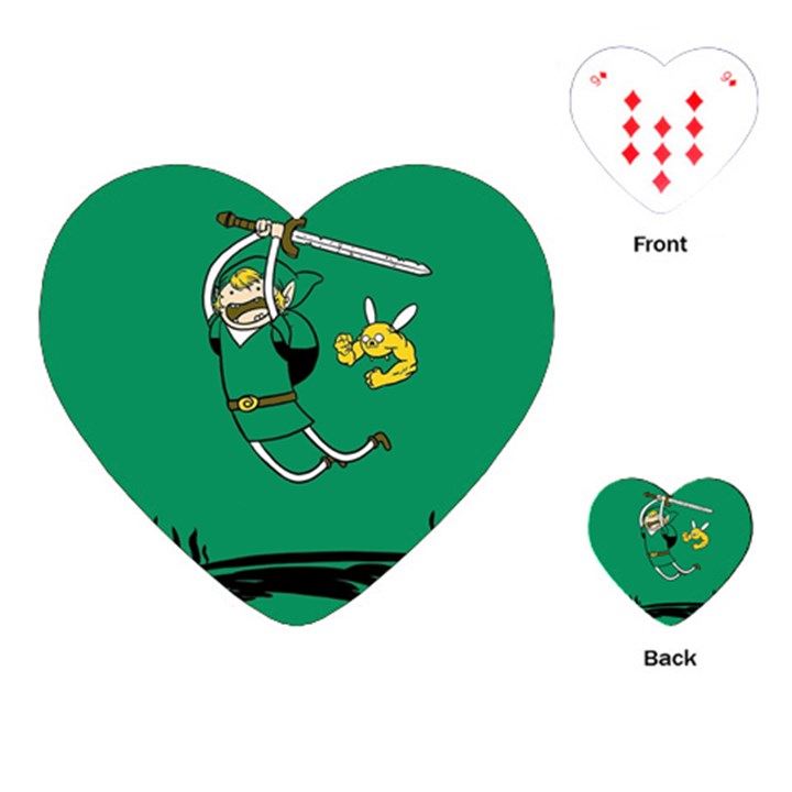 Adventure Time The Legend Of Zelda Playing Cards Single Design (Heart)