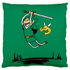 Adventure Time The Legend Of Zelda Standard Premium Plush Fleece Cushion Case (one Side) by Sarkoni