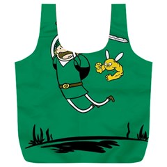 Adventure Time The Legend Of Zelda Full Print Recycle Bag (xxl) by Sarkoni