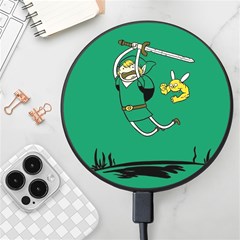 Adventure Time The Legend Of Zelda Wireless Fast Charger(black) by Sarkoni