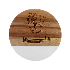 Adventure Time The Legend Of Zelda Marble Wood Coaster (round) by Sarkoni