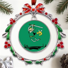 Adventure Time The Legend Of Zelda Metal X mas Wreath Ribbon Ornament by Sarkoni