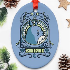 Drawing Illustration Anime Cartoon My Neighbor Totoro Oval Ornament (two Sides) by Sarkoni