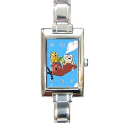 Cartoon Adventure Time Jake And Finn Rectangle Italian Charm Watch by Sarkoni