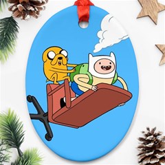 Cartoon Adventure Time Jake And Finn Ornament (oval) by Sarkoni