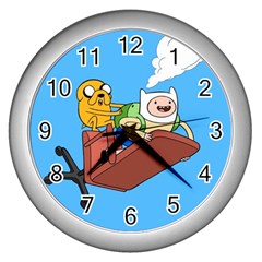 Cartoon Adventure Time Jake And Finn Wall Clock (silver) by Sarkoni