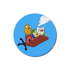 Cartoon Adventure Time Jake And Finn Rubber Coaster (round) by Sarkoni