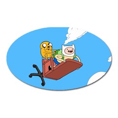 Cartoon Adventure Time Jake And Finn Oval Magnet by Sarkoni