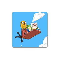 Cartoon Adventure Time Jake And Finn Square Magnet by Sarkoni