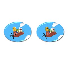 Cartoon Adventure Time Jake And Finn Cufflinks (oval) by Sarkoni